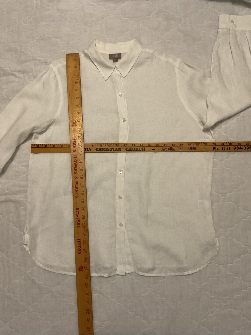 J. Jill 100 % Linen Easy Button Front  Shirt Blouse Top Capsule Size M Medium - Picture 4 of 13